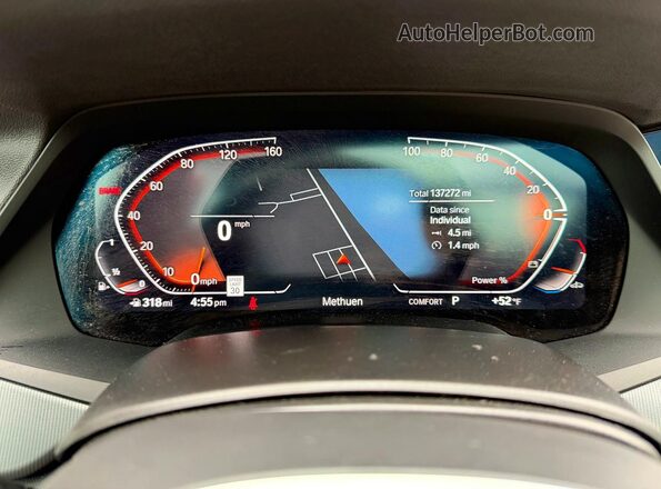 5UXCY6C05P9P51197 2023 BMW X6 White Вид щитка приладів