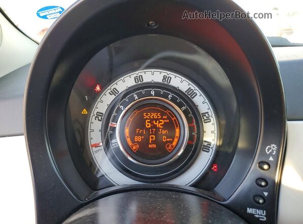 3C3CFFAR1GT229915 2016 FIAT 500 White Սարքավորումների վահանակի տեսք