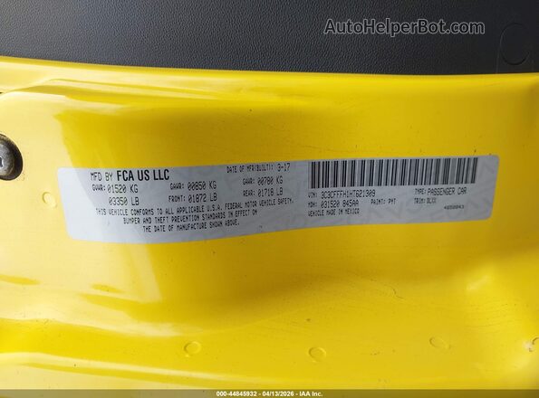 3C3CFFFH1HT621309 2017 FIAT 500 Yellow Вид підкапотного простору