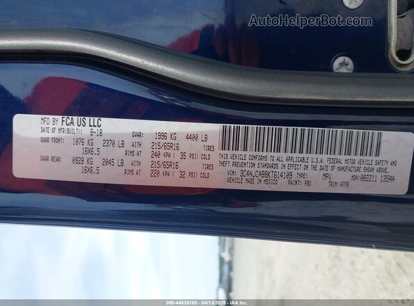 3C4NJCAB8KT614109 2019 JEEP COMPASS Dark Blue Engine compartment view
