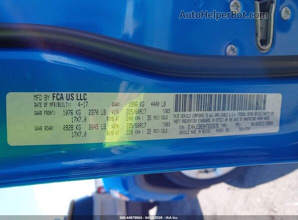 3C4NJCBB3HT652676 2017 JEEP NEW COMPASS Blue Вид підкапотного простору