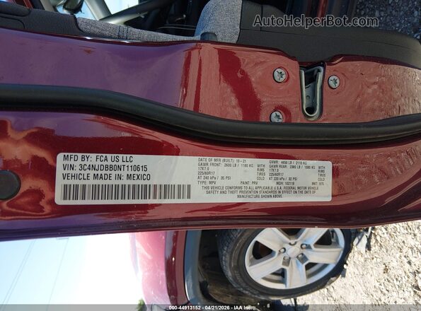3C4NJDBB0NT110615 2022 JEEP COMPASS Red Vista del compartimento del motor