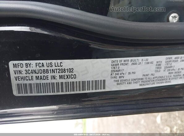 3C4NJDBB1NT208102 2022 JEEP COMPASS Black ძრავის განყოფილების ხედი