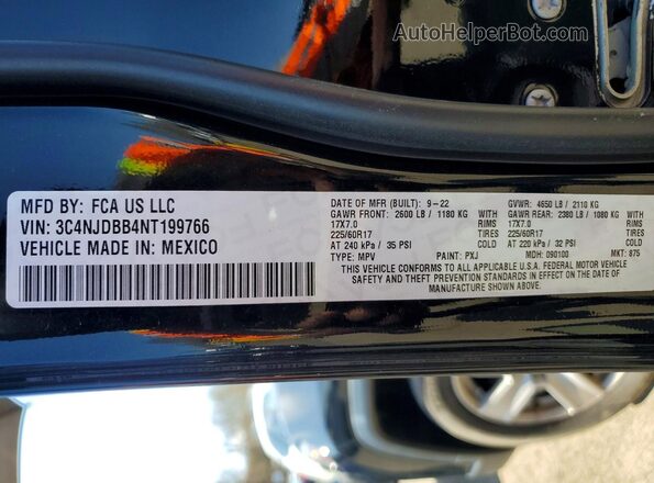 3C4NJDBB4NT199766 2022 JEEP COMPASS Черный Вид наклейки с VIN-кодом