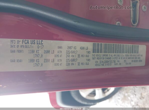 3C4NJDBB8HT651786 2017 JEEP NEW COMPASS Red Engine compartment view