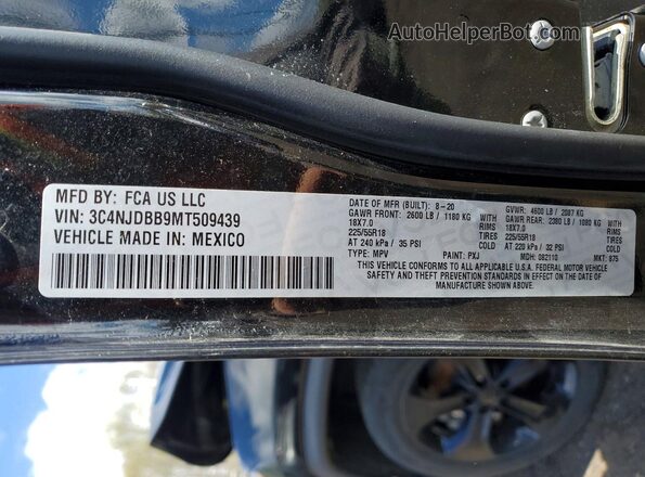 3C4NJDBB9MT509439 2021 JEEP COMPASS Black VIN կոդի պիտակի տեսք