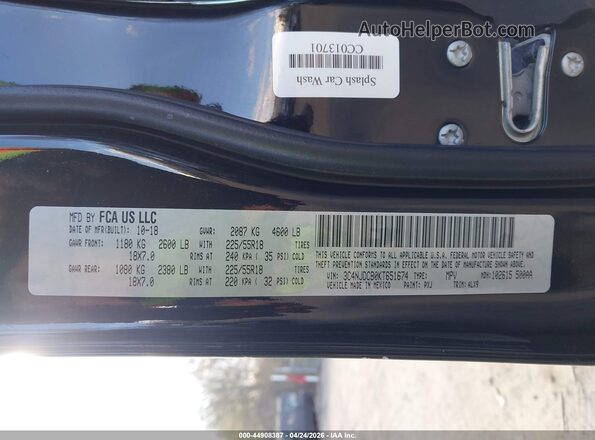 3C4NJDCB0KT651674 2019 JEEP COMPASS Black Շարժիչի բաժամունքի տեսք