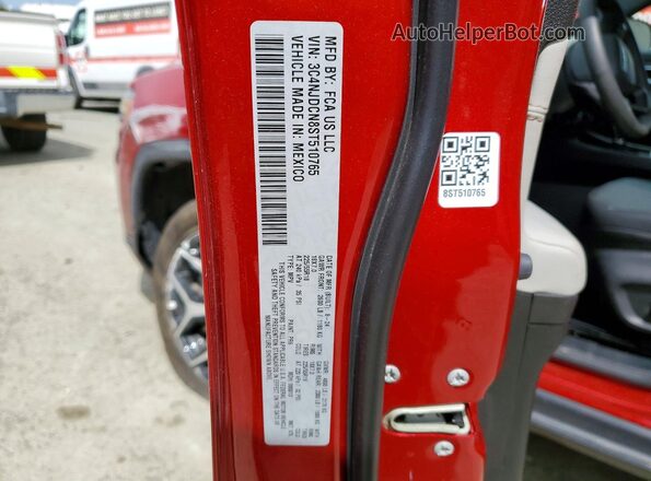 3C4NJDCN8ST510765 2025 JEEP COMPASS Red Vista de la etiqueta del VIN