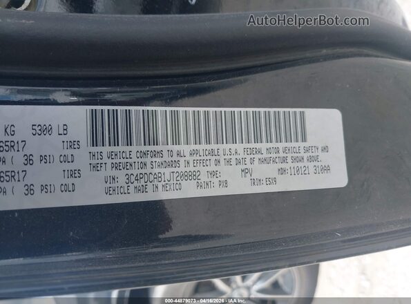 3C4PDCAB1JT208882 2018 DODGE JOURNEY Black Engine compartment view