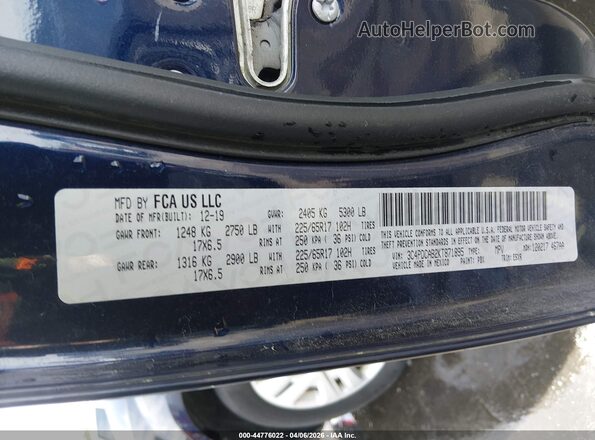 3C4PDCAB2KT871895 2019 DODGE JOURNEY Blue 