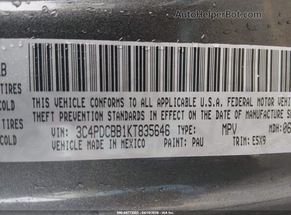 3C4PDCBB1KT835646 2019 DODGE JOURNEY Gray Widok komory silnika