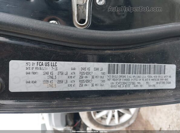 3C4PDCBB4GT237963 2016 DODGE JOURNEY Black ძრავის განყოფილების ხედი