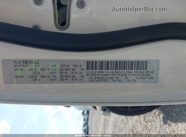 3C4PDCBG2JT141459 2018 DODGE JOURNEY White ძრავის განყოფილების ხედი