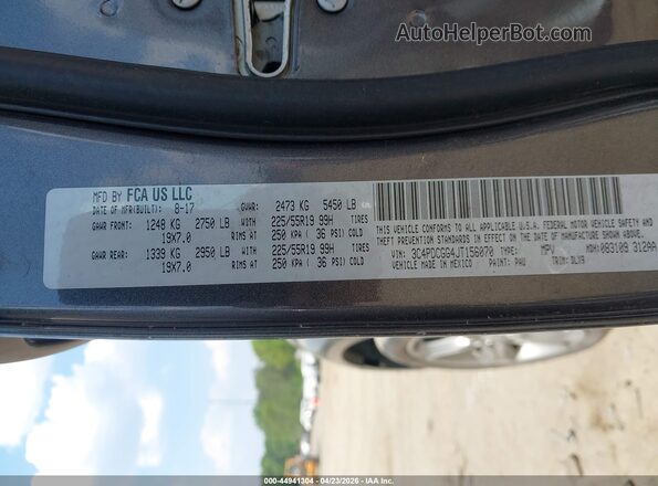 3C4PDCGG4JT156070 2018 DODGE JOURNEY Gray Widok komory silnika