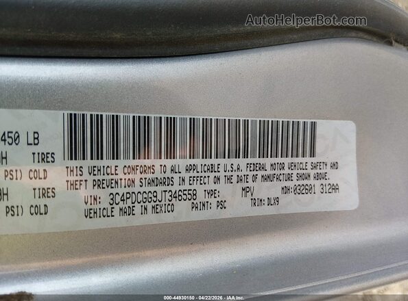 3C4PDCGG9JT346558 2018 DODGE JOURNEY Silver Вид підкапотного простору