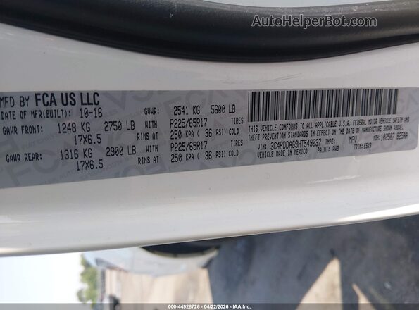3C4PDDAG9HT549037 2017 DODGE JOURNEY White 