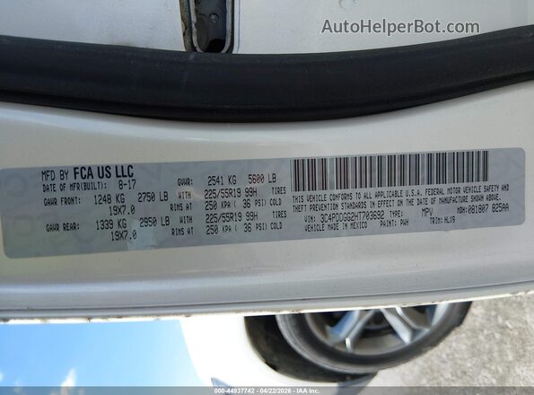 3C4PDDGG2HT703692 2017 DODGE JOURNEY Белый Вид подкапотного пространства