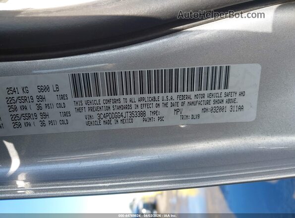 3C4PDDGG4JT353388 2018 DODGE JOURNEY Серебряный Вид подкапотного пространства