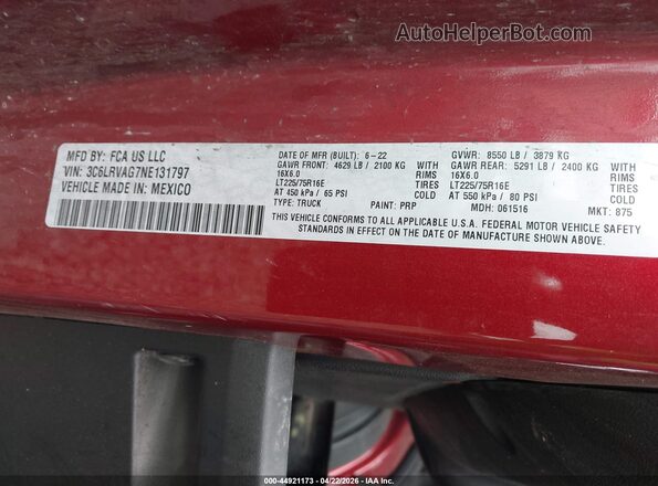 3C6LRVAG7NE131797 2023 RAM PROMASTER 1500 Red Вид підкапотного простору