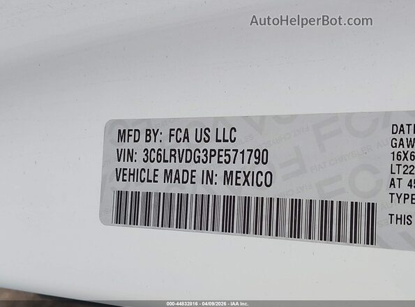 3C6LRVDG3PE571790 2023 RAM PROMASTER 2500 White Tył prawy