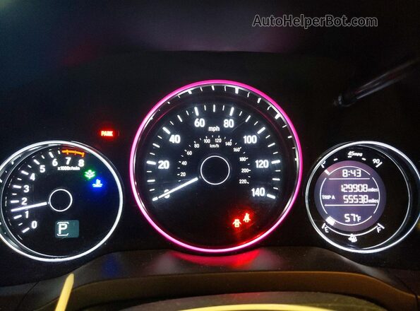 3CZRU6H5XJM729324 2018 HONDA HR-V White Instrument cluster view