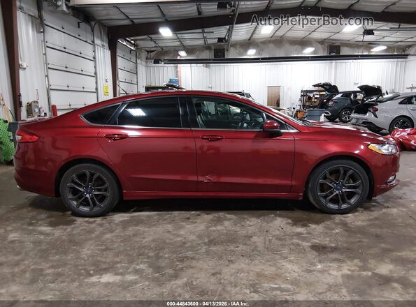 3FA6P0HD4JR145157 2018 FORD FUSION Red Вид задньої частини салону