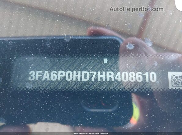 3FA6P0HD7HR408610 2017 FORD FUSION Черный Вид подкапотного пространства