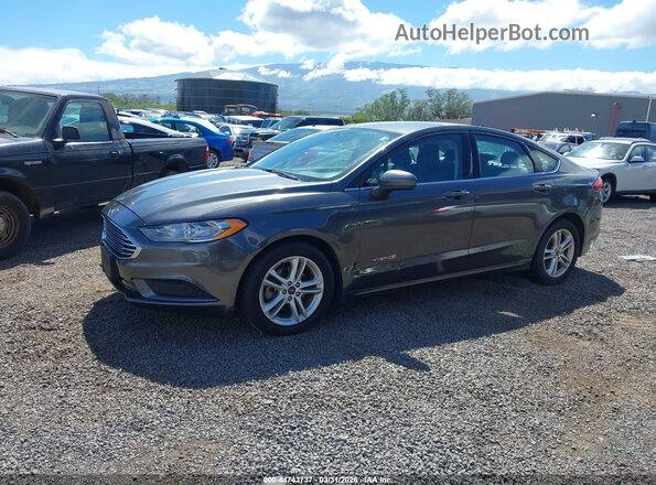 3FA6P0LU0JR205331 2018 FORD FUSION HYBRID Gray წინა მარცხენა ხედი სამი მეოთხედიდან