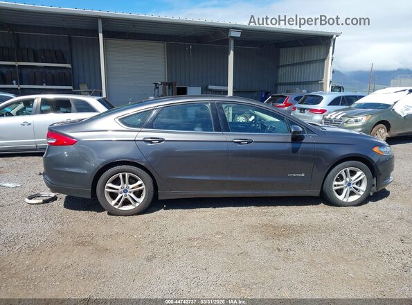 3FA6P0LU0JR205331 2018 FORD FUSION HYBRID Gray უკანა სალონის ხედი