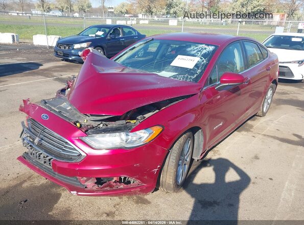 3FA6P0LU4HR314241 2017 FORD FUSION HYBRID Red Vista tres cuartos delantera izquierda