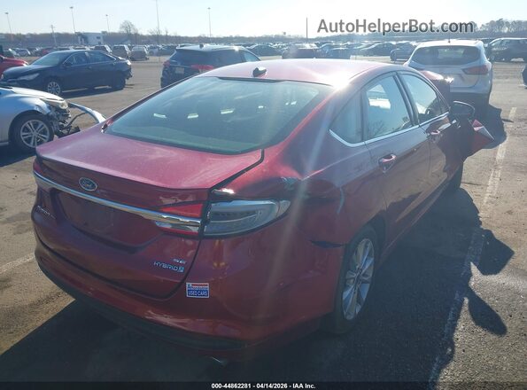 3FA6P0LU4HR314241 2017 FORD FUSION HYBRID Red Trasero derecho