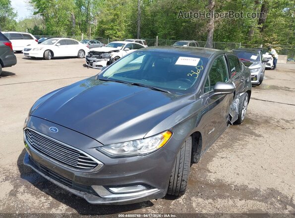 3FA6P0LU9HR356372 2017 FORD FUSION HYBRID Gray Առջևի ձախ երեք քառորդ տեսարան