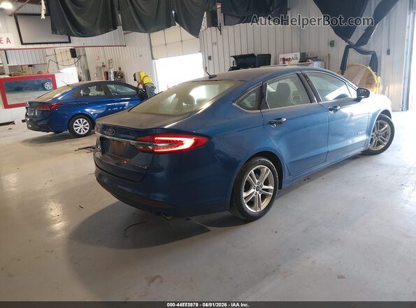 3FA6P0UU6JR122467 2018 FORD FUSION HYBRID Blue Trasero derecho