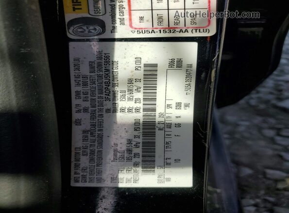 3FADP4BJ5KM158561 2019 FORD FIESTA Black 