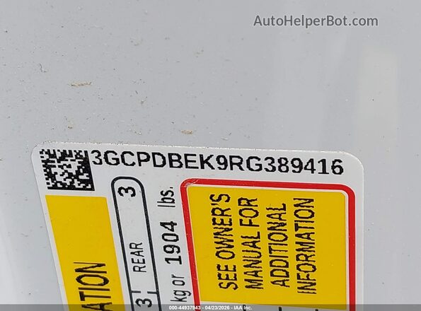 3GCPDBEK9RG389416 2024 CHEVROLET SILVERADO White Вид підкапотного простору