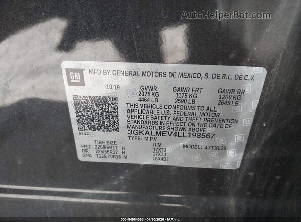 3GKALMEV4LL198567 2020 GMC TERRAIN Gray 