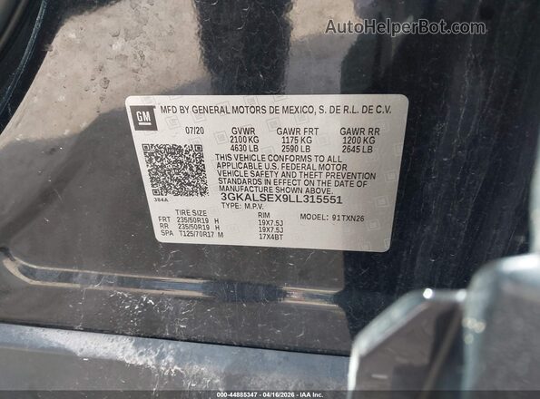 3GKALSEX9LL315551 2020 GMC TERRAIN Черный Вид подкапотного пространства