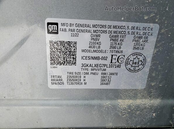 3GKALXEG7PL107140 2023 GMC TERRAIN Silver 