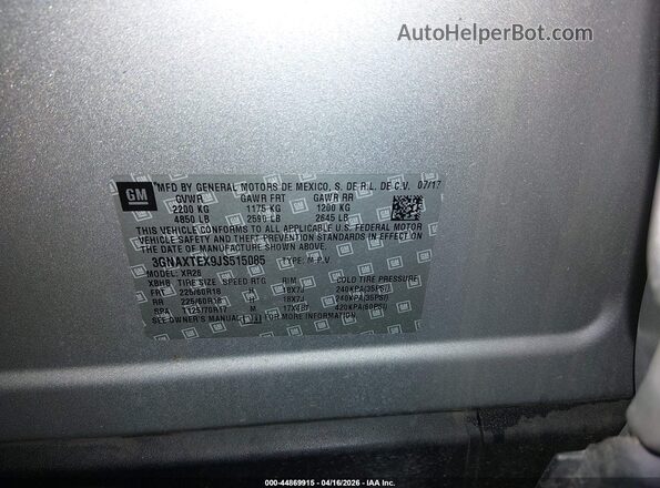 3GNAXTEX9JS515085 2018 CHEVROLET EQUINOX Silver 