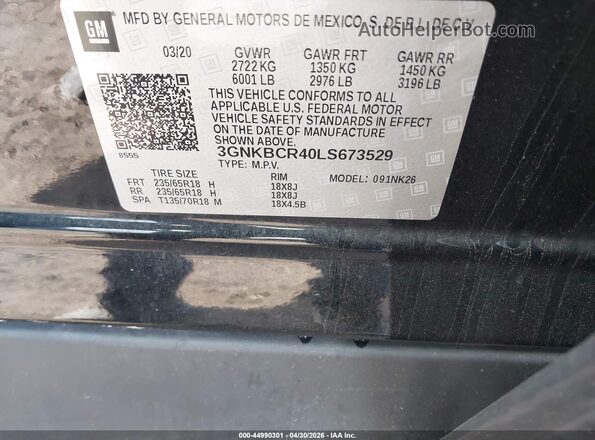 3GNKBCR40LS673529 2020 CHEVROLET BLAZER Black Widok komory silnika