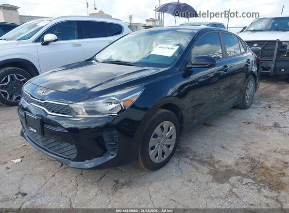 3KPA24AD1LE328742 2020 KIA RIO Black Առջևի ձախ երեք քառորդ տեսարան