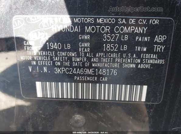 3KPC24A69ME148176 2021 HYUNDAI ACCENT Black Շարժիչի բաժամունքի տեսք