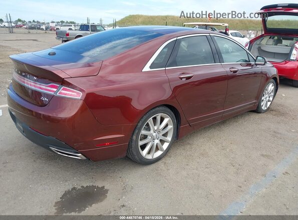 3LN6L2LU7GR623634 2016 LINCOLN MKZ HYBRID Maroon Tył prawy