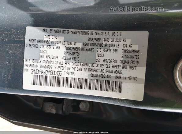 3MVDMBAY0MM300435 2021 MAZDA CX-30 Light Blue Engine compartment view