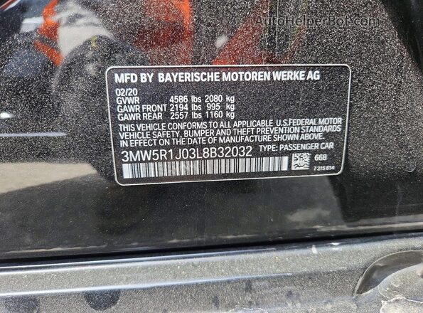 3MW5R1J03L8B32032 2020 BMW 7 SERIES Black 