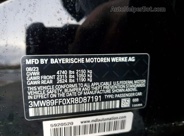 3MW89FF0XR8D87191 2024 BMW 3 SERIES Black Widok komory silnika