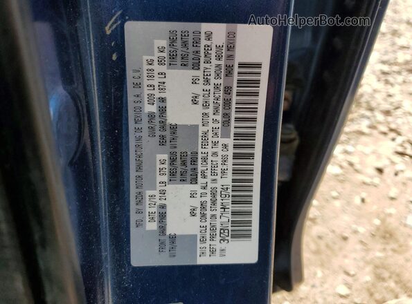 3MZBN1L71HM119741 2017 MAZDA 3 Blue ძრავის განყოფილების ხედი