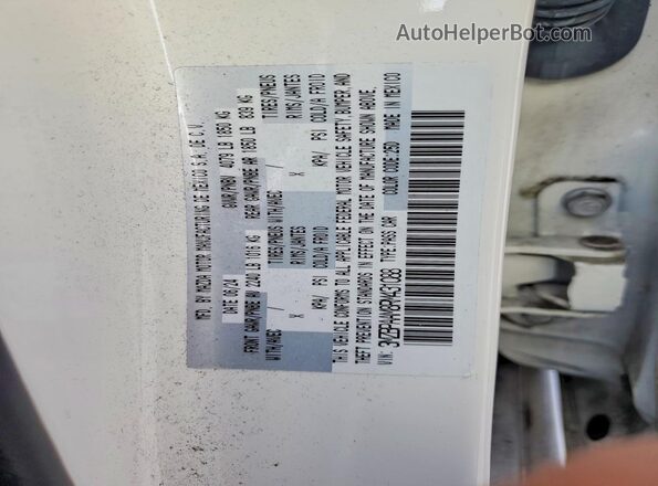 3MZBPAAM8RM431088 2024 MAZDA 3 White Vista de la etiqueta del VIN