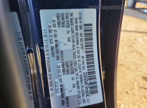 3MZBPABL9MM250533 2021 MAZDA 3 Синий Вид подкапотного пространства
