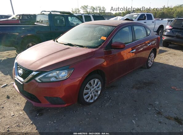 3N1AB7AP1GL647770 2016 NISSAN SENTRA Red წინა მარცხენა ხედი სამი მეოთხედიდან